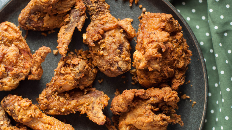 Plate of fried chicken 