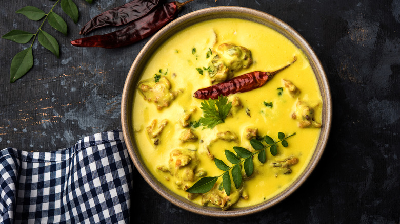 Bowl of kadhi pakora