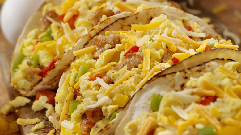 Breakfast tacos with cheese