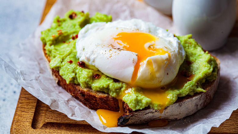 Avocado toast with eggs