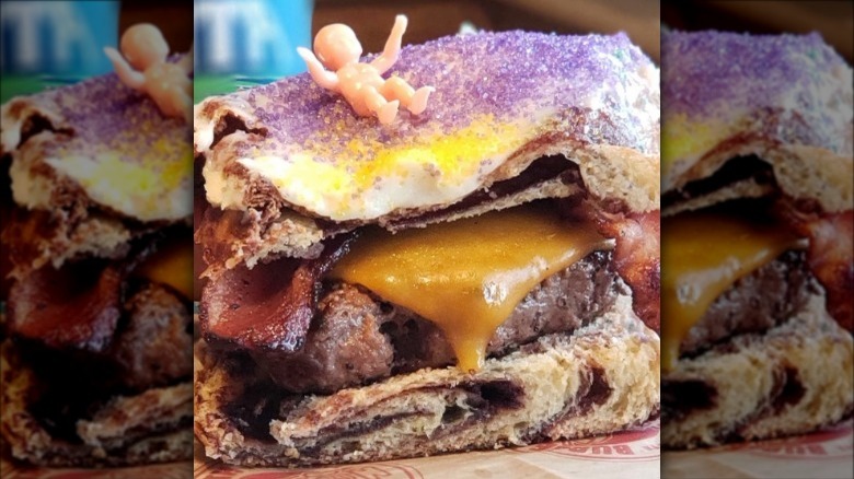 A king cake burger