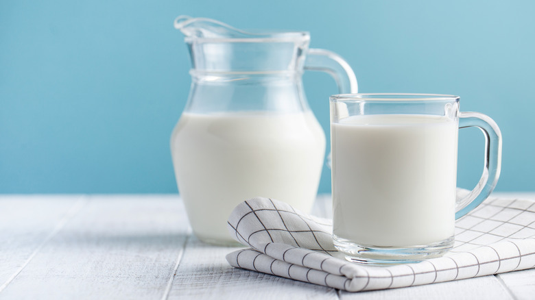 glass of poured milk