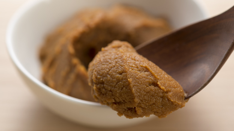 miso paste on spoon