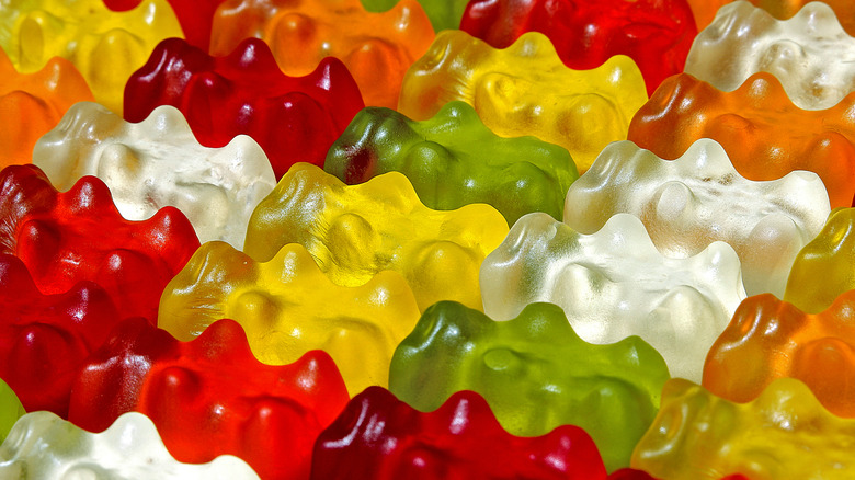 Haribo gummy bears lying down