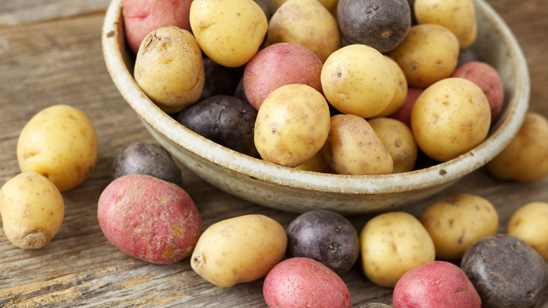 A variety of potatoes in a bowl