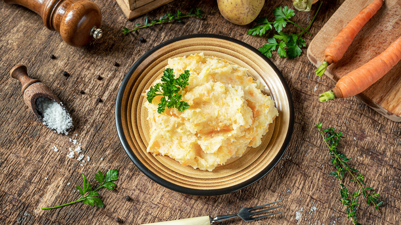 parsnip puree on a plate