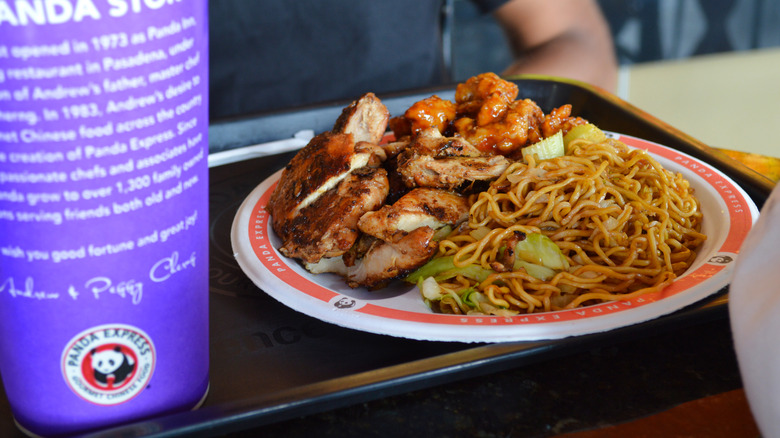 Plate of Panda express food