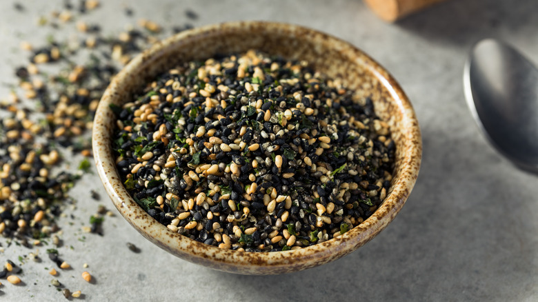 close up of Japanese furikake seasoning