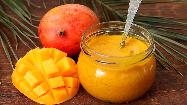 Fresh mango and Amba sauce