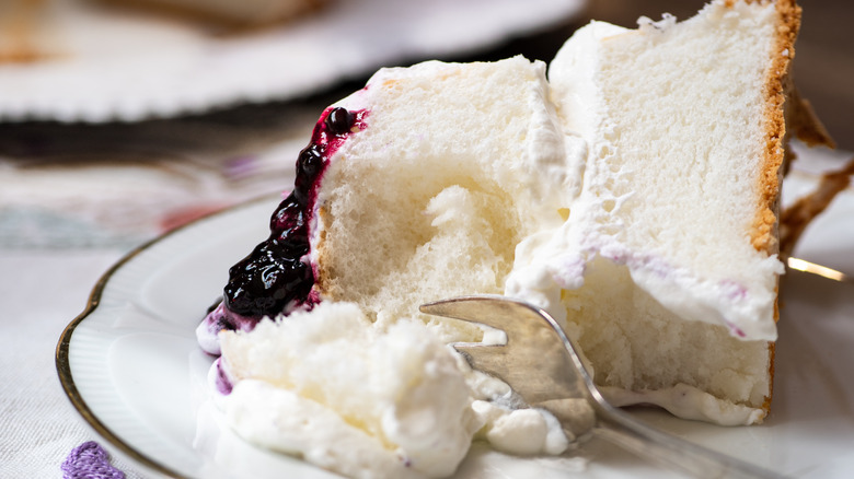 Slice of angel food cake