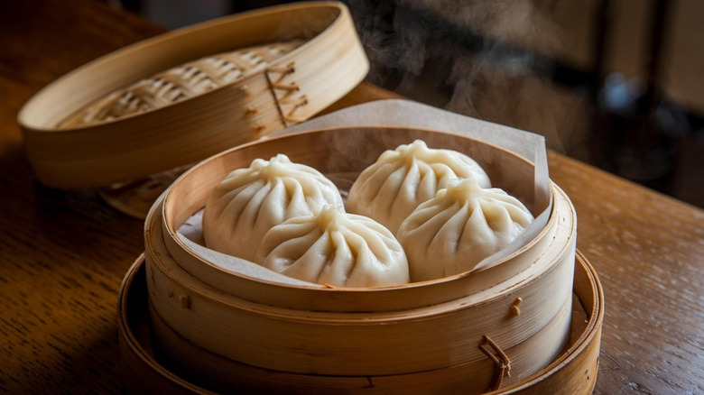 Soft, fluffy char siu bao filled with sweet and savory pork.