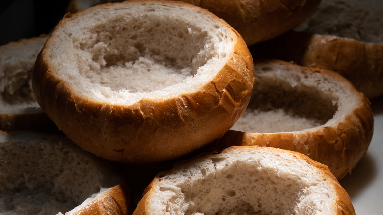 Bread bowls stacked together