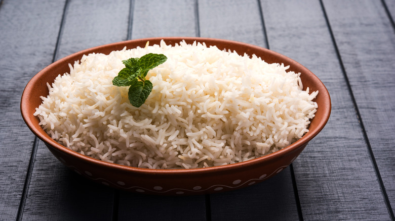 A bowl of basmati rice