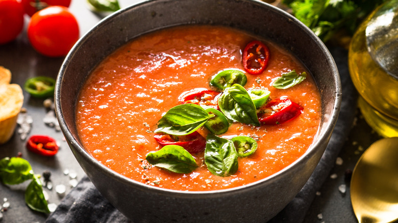 Bowl of gazpacho