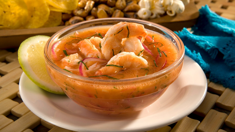 Bowl of cold ceviche