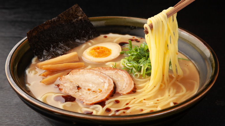 Ramen noodle soup with egg