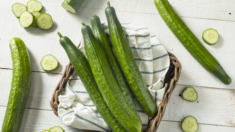 Green English cucumbers