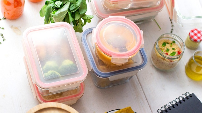 food in storage containers 