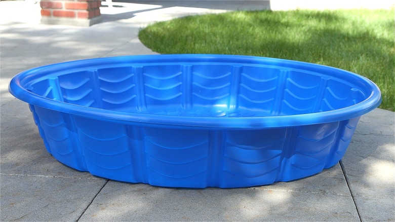 Empty plastic kiddie pool