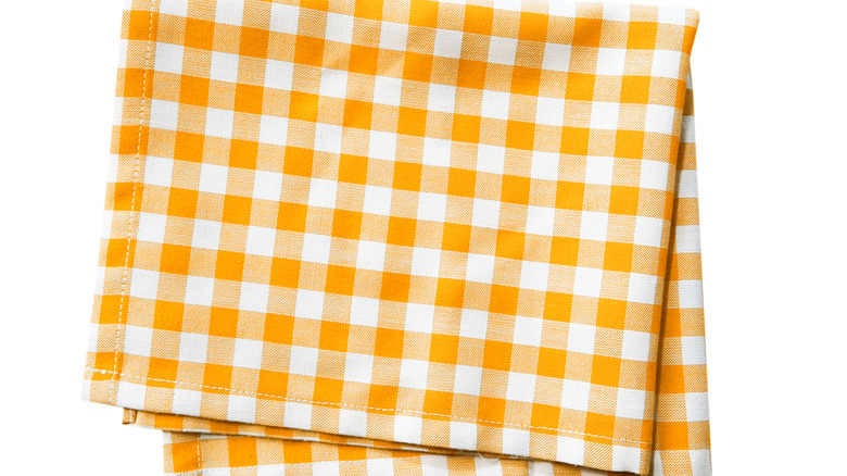 Yellow dish towel