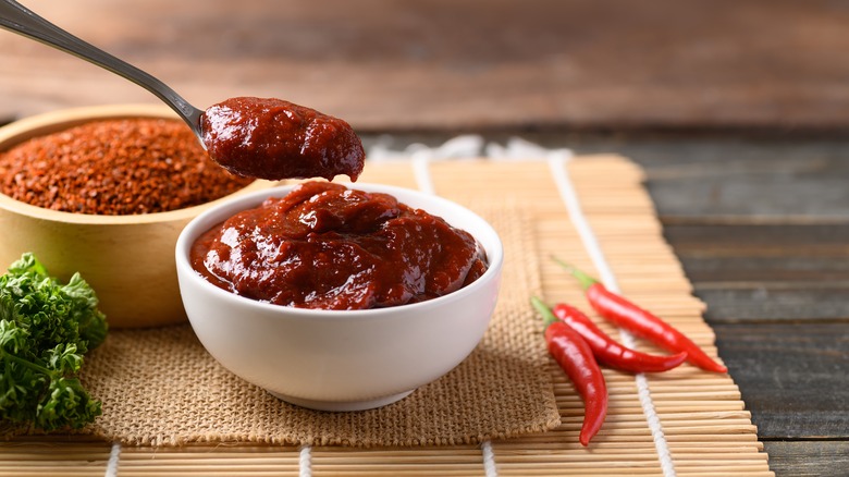 Gochujang, a Korean spicy fermented condiment