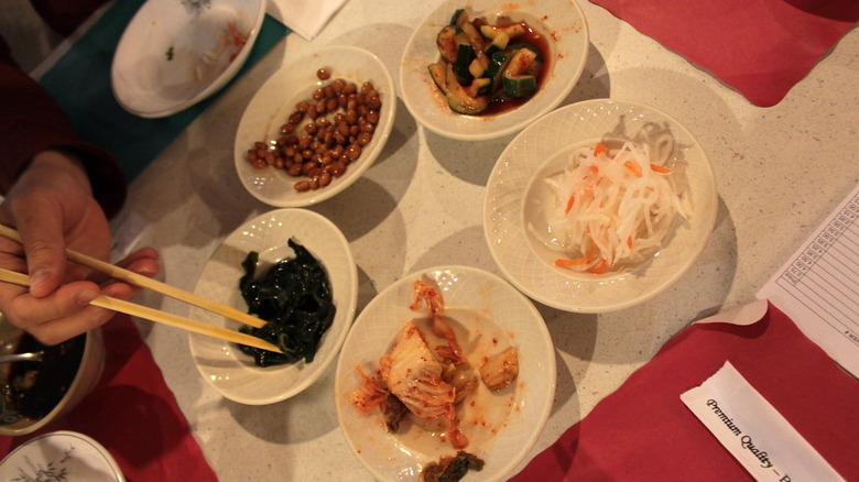 variety of dishes on table