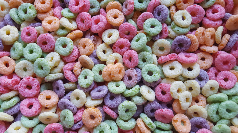 closeup of Froot Loops