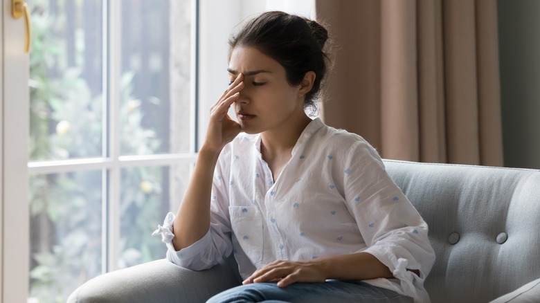 woman with headache