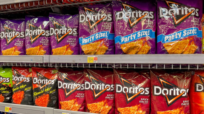 Rows of Doritos chips