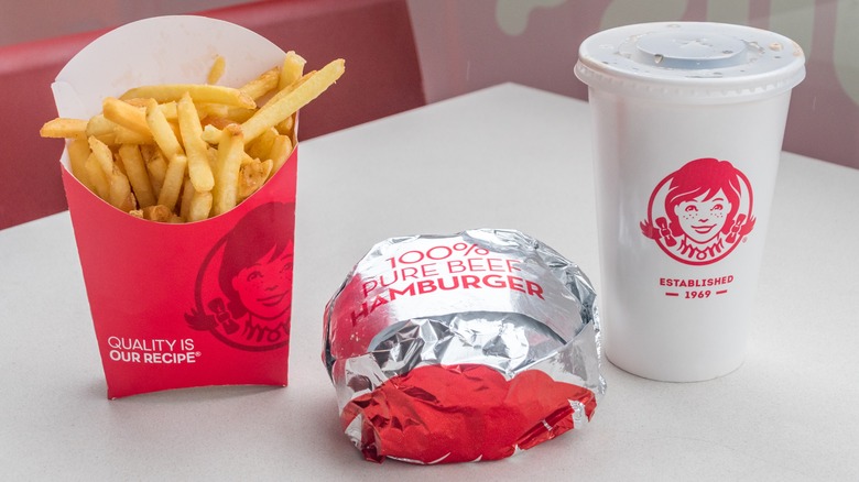 Wendy's meal sitting on table