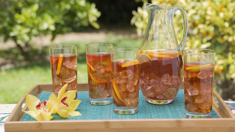 Glasses of fresh iced tea