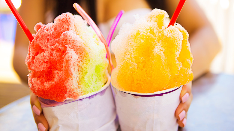 Two cups of shave ice