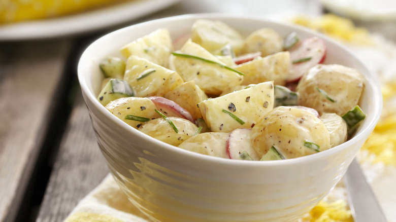 potato salad in a bowl