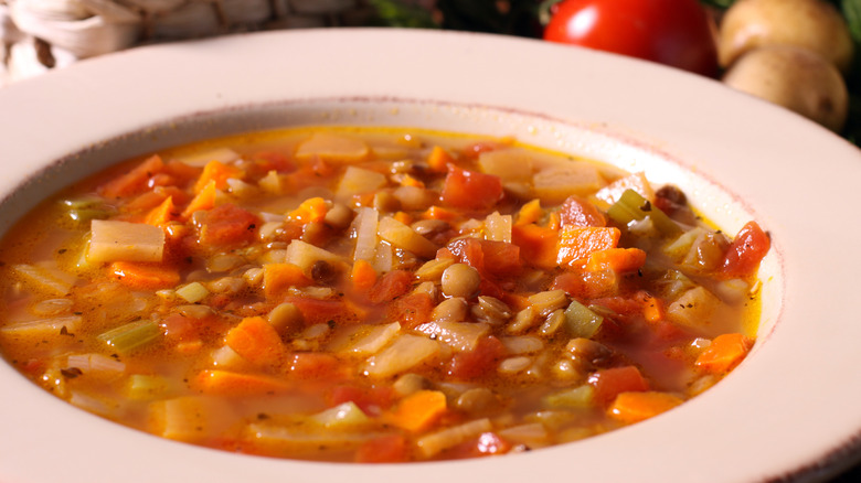 Bowl of minestrone soup