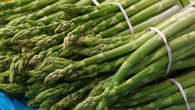 Bunches of fresh asparagus