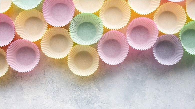 Pastel multi-colored cupcake liners