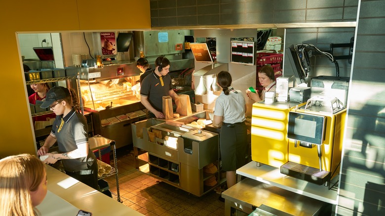 McDonald's kitchen and staff