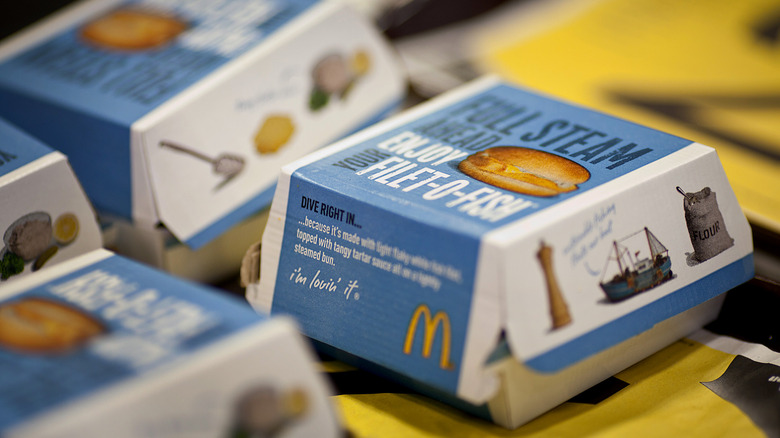 Filet-O-Fish sandwich in box