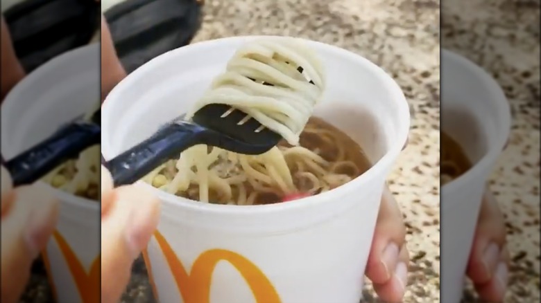 A bowl of saimin from McDonalds