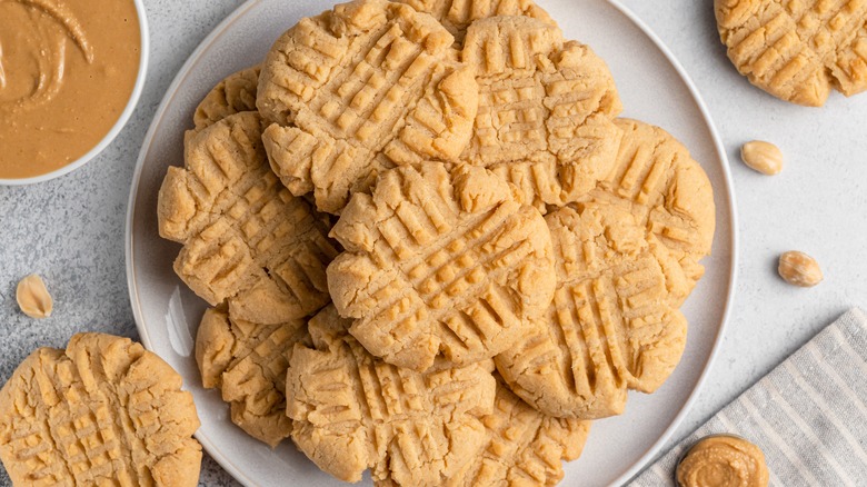 Peanut butter cookies on plate
