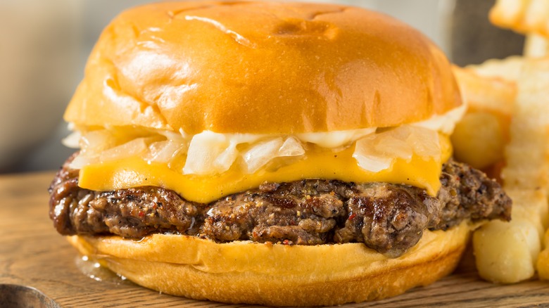 Close up of butter burger