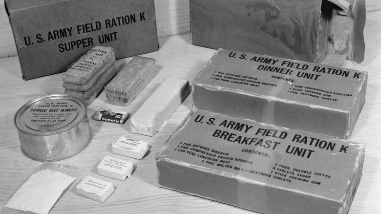 World War II rations on a table