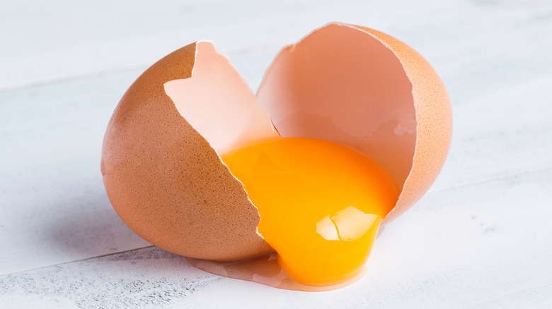 A cracked open egg