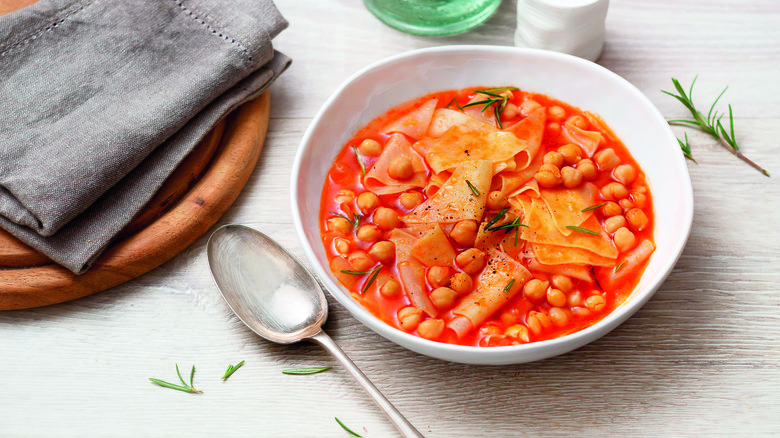 bean soup made with Maltagliati