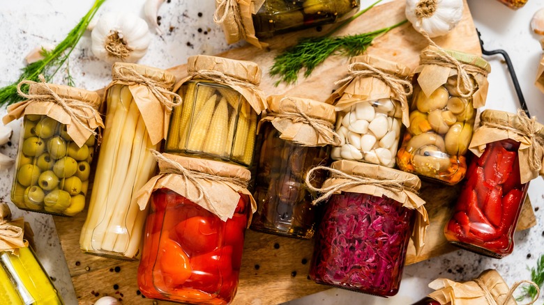 Various preserves in a jar