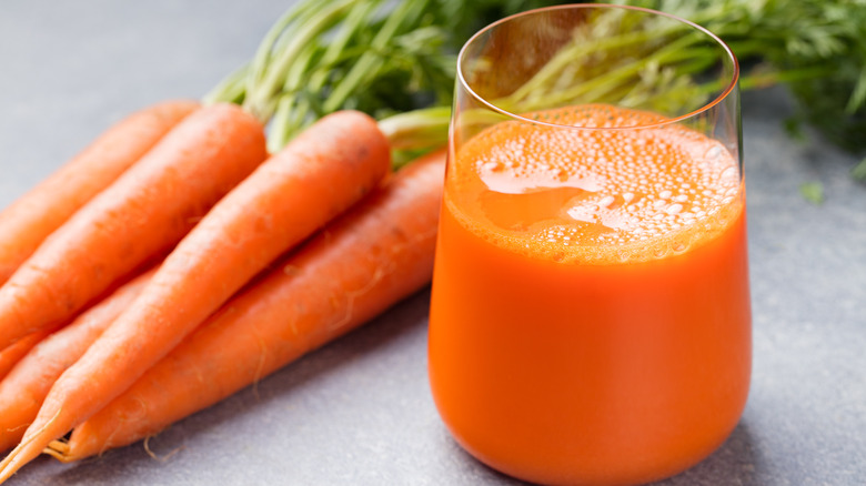 carrot juice glass carrots