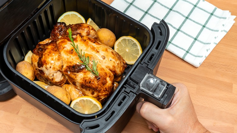 chicken in air fryer basket