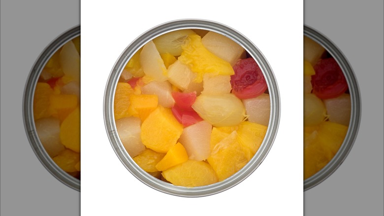 cup of canned fruit cocktail