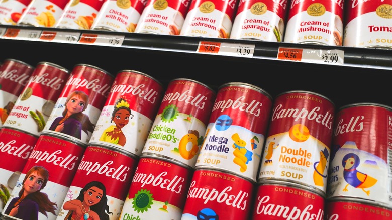 store display of soups