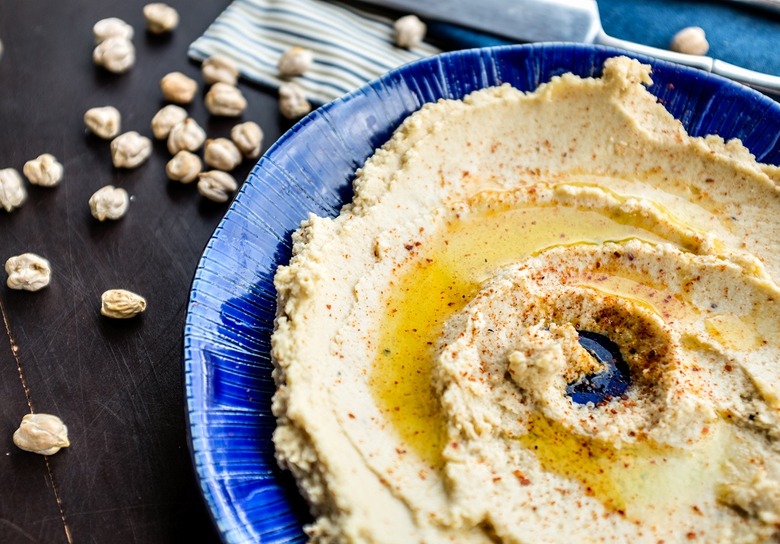 Hummus on a plate